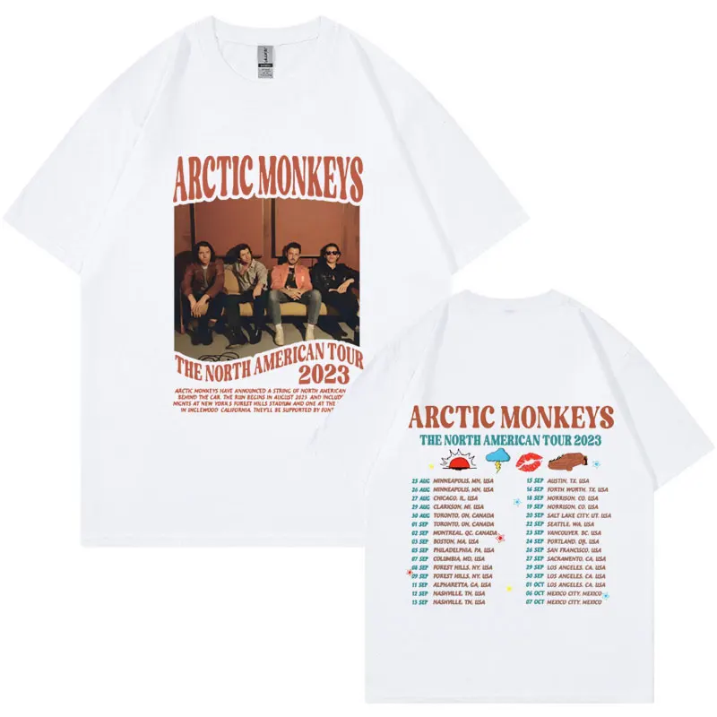 Rock Band Arctic Monkeys Music Concert Tour T Shirt for Men Women Vintage Hip Hop Punk T-shirt Fashion Oversized Tees Streetwear