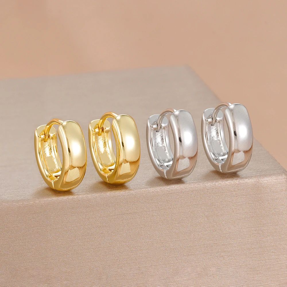 2 Stück exquisite Retro-Ohrringe für Damen, dick, klobig, 14 Karat vergoldet, klassisch, temperamentvoll, minimalistisch, Schmuckzubehör