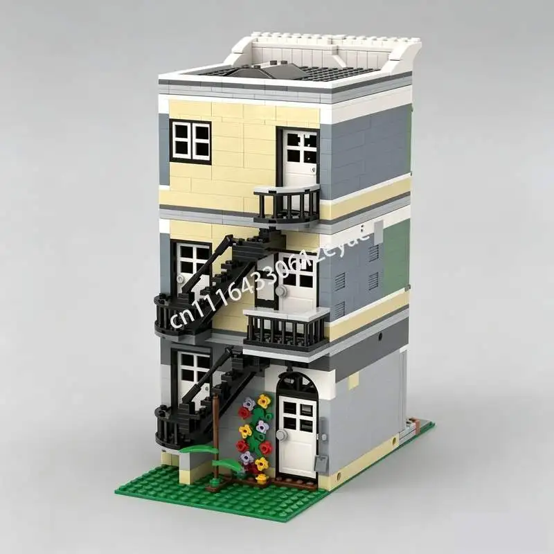 1258PCS Modular House MOC Creative Street View Model Custom Puzzle Architecture DIY Assembly Educational Brick Toy Gift Display