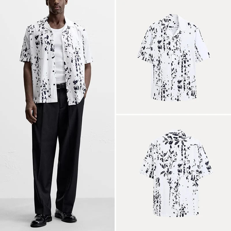 

Повседневная белая эластичная мужская футболка ort Sve с принтом Le, весна 2025 г., стандартная тонкая универсальная подставка для четырех сезонов