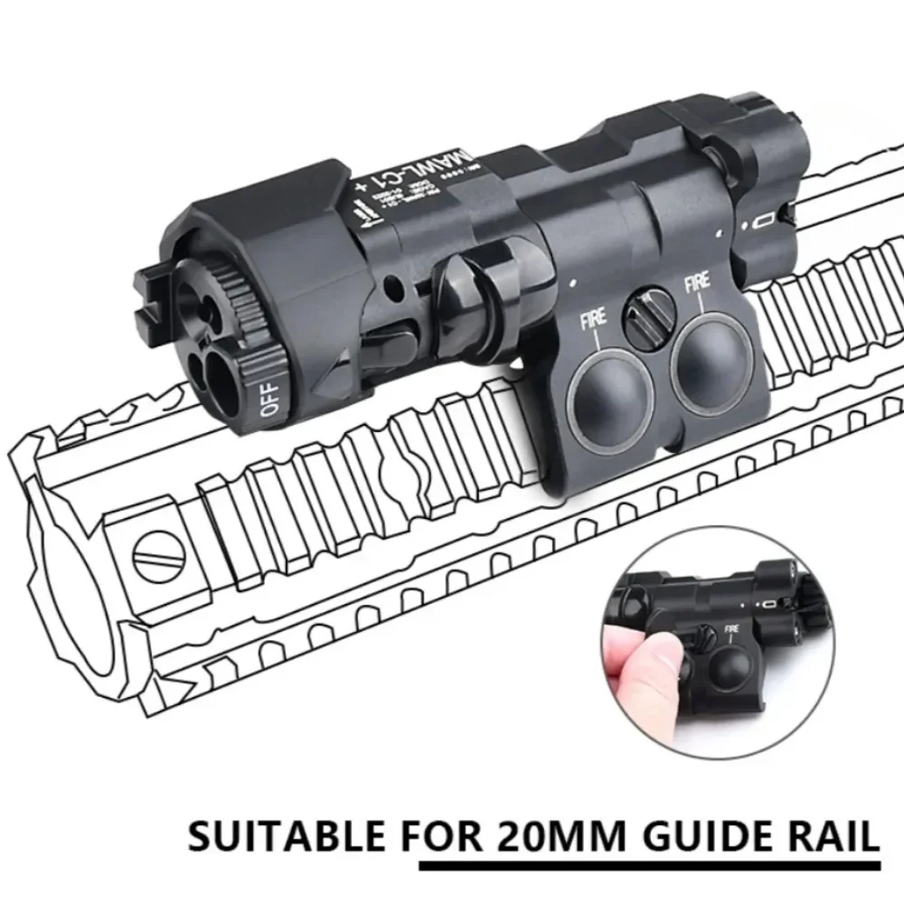التكتيكية MAWL-C1 مصباح يدوي أحمر أخضر ليزر البصر الأبيض ستروب في الهواء الطلق سلاح الصيد كشاف ضوء صالح 20 مللي متر السكك الحديدية
