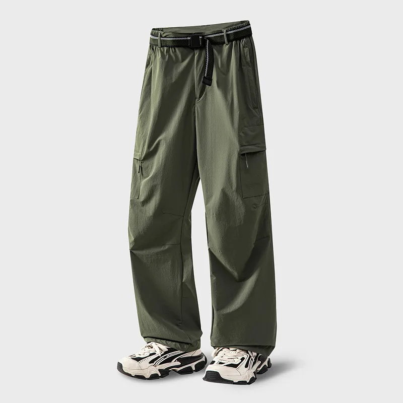 

American Sle Casual Cargo Pants Men's Spring New Trend Loose Straight Dstring Outdoor Mountain Climbing Trousers