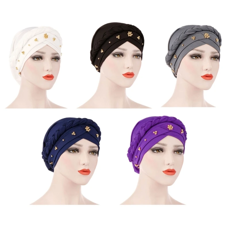 Y1UB Muslim Hair for Head Women Lady Turban Hair Accessories for Casual Daily Out