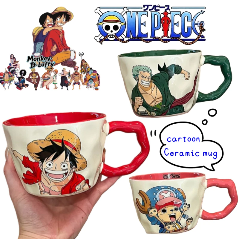 

One Piece Roronoa Zoro Tony Tony Chopper Creative Cartoon Ceramic Mug Home High Color Value Coffee Mug Exquisite Birthday Gift