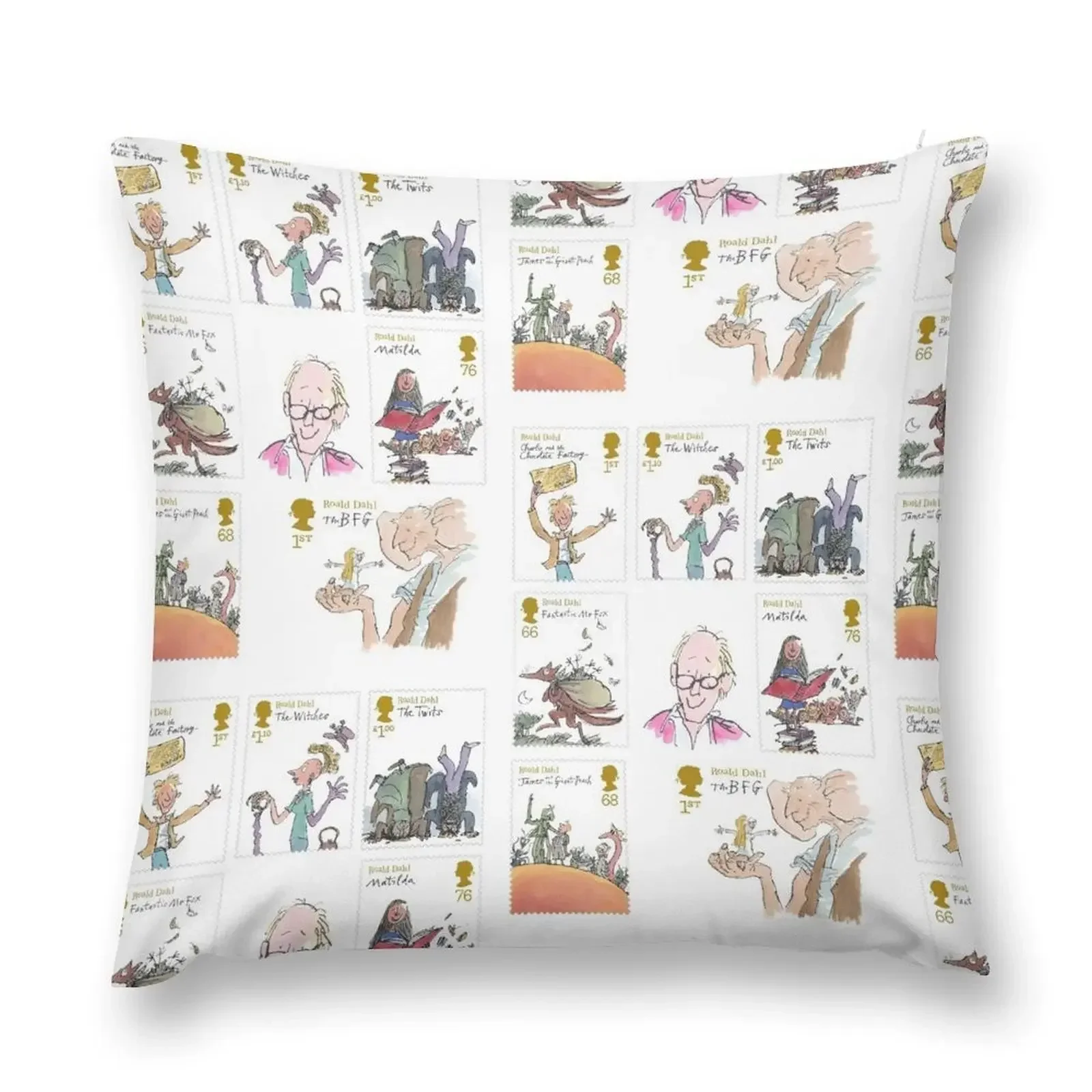 

Roald Dahl Stamp collection Art Throw Pillow autumn decoration Decorative Cushions For Luxury Sofa pillow