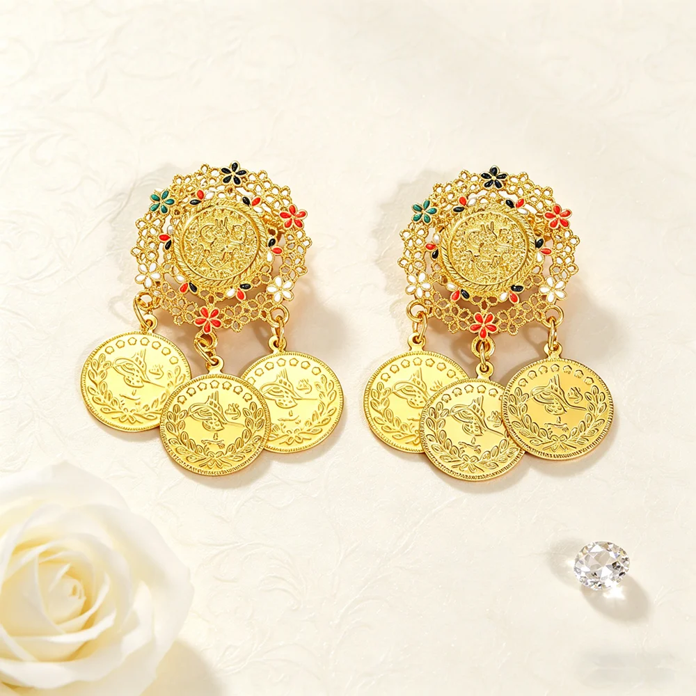Women Formal Wear Photoshoot - Women Fashion Gold Coin Tassel Brooch