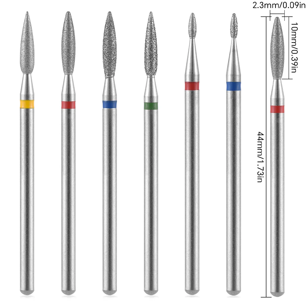 2.35mm diamante prego broca 1 pçs fresas elétricas para manicure xf/f/m/c cutícula rotativa rebarba broca acessórios