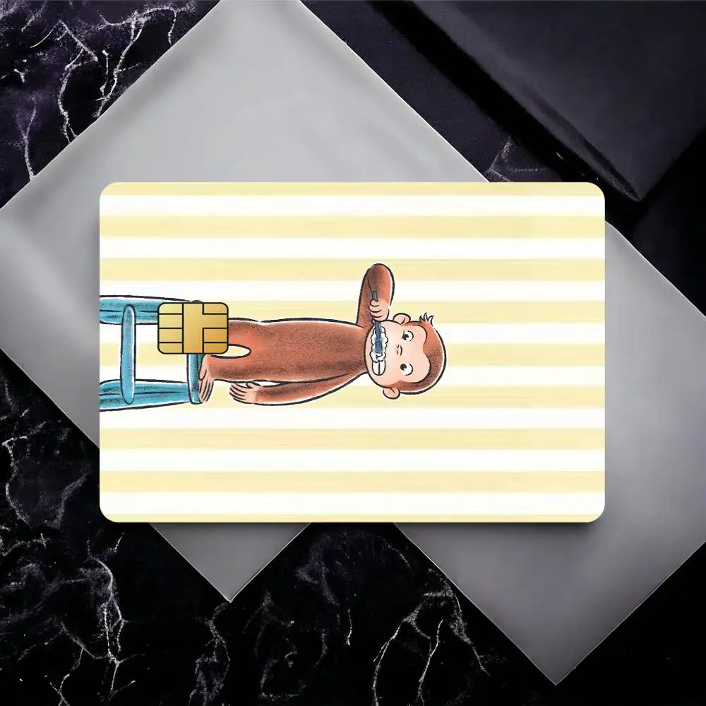 Cartoon C-Curious George Credit Card Skin Stickers For Bank Card Bus Metro Card Sticker Waterproof Gift
