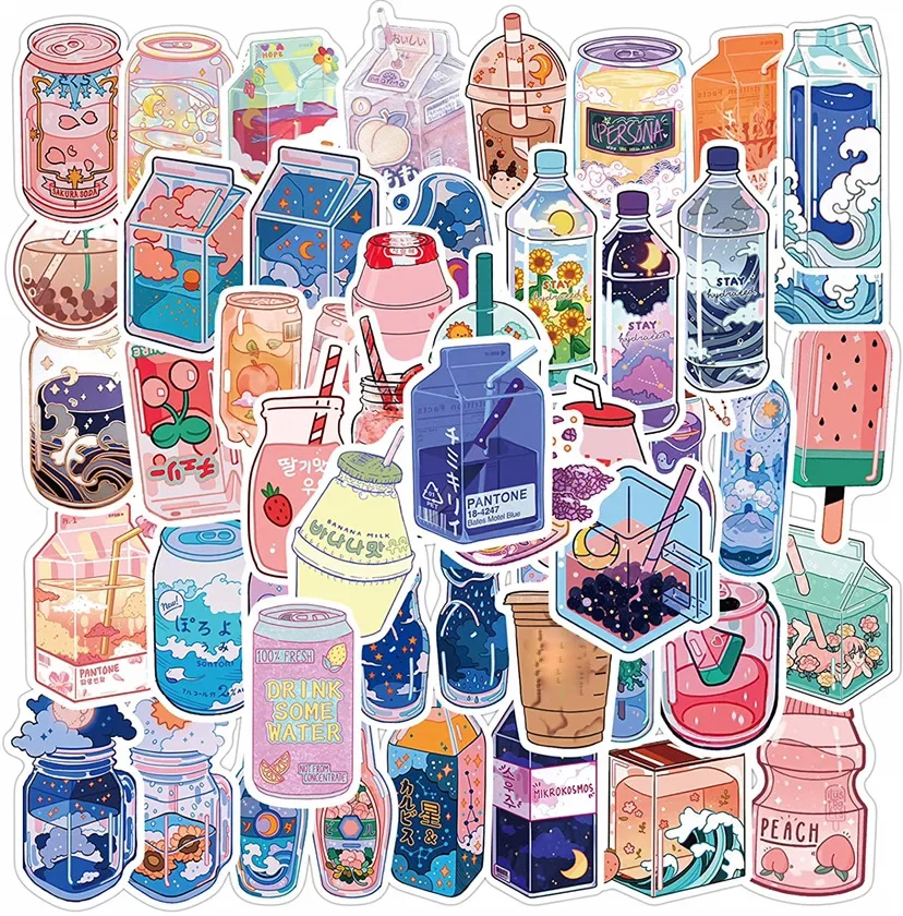 

10/30/50Pcs Drink Bottle Waterproof Graffiti Sticker Aesthetic Decorative Luggage Laptop Phone Guitar Scrapbook Kids Stickers