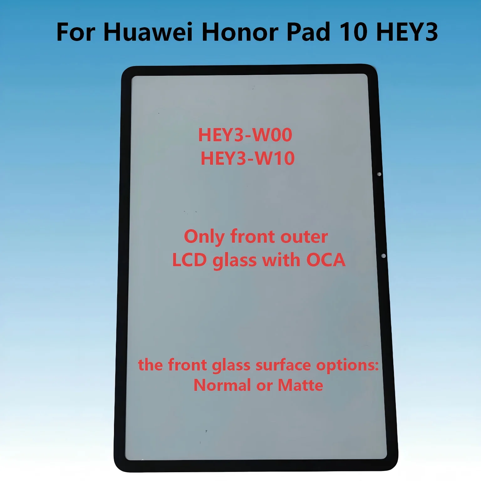 

AAA Сенсорный экран для Huawei Honor Pad 10 HEY3-W00 HEY3-W10, передняя внешняя стеклянная панель LCD с OCA