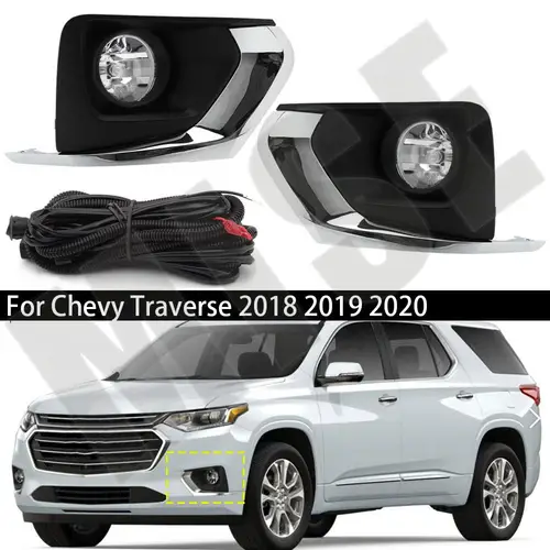 Imagen 1 del producto Luz antiniebla para coche, conjunto de lámpara de conducción, Kit de cableado, faros antiniebla para Chevy Traverse 2018 2019 2020 GM 1038229 GM 1039229