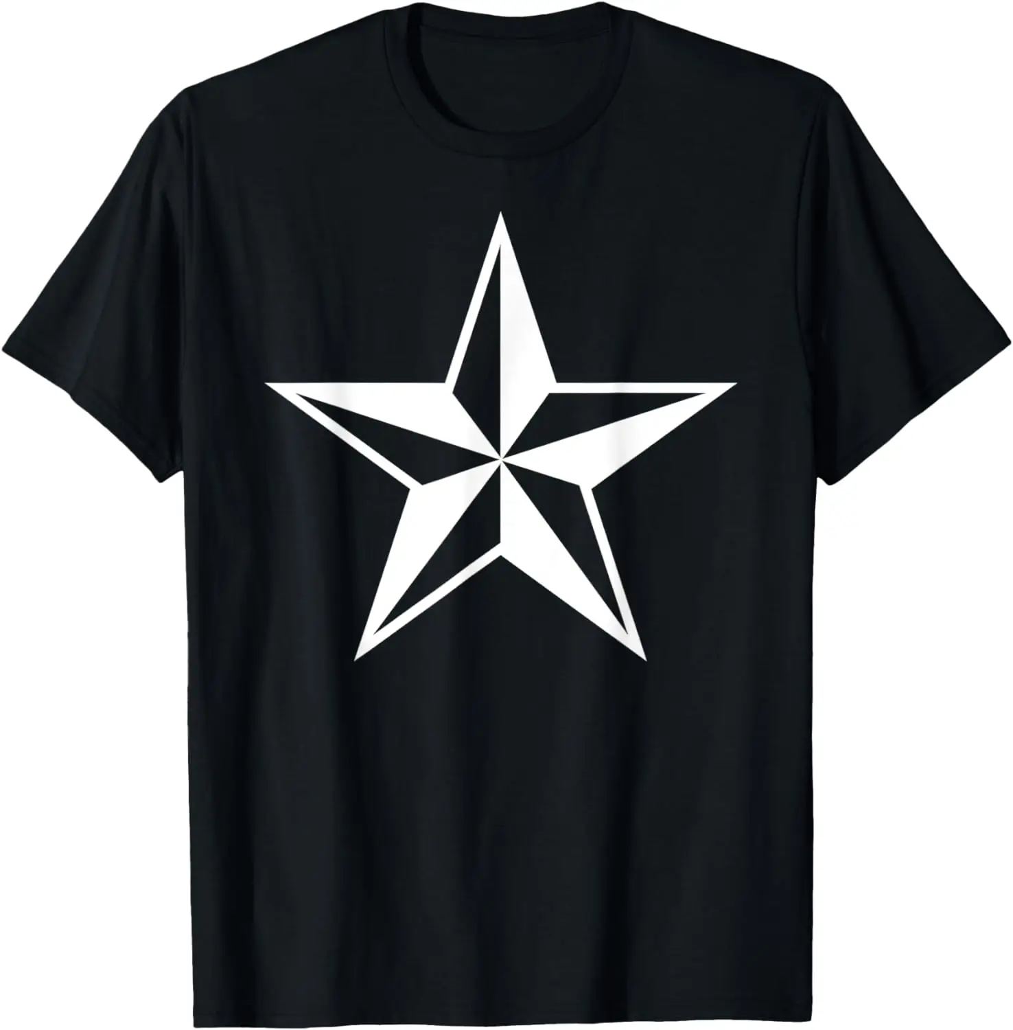 

White Nautical Star - Sea Ship Mens Womens Tattooed Awesome T-Shirt