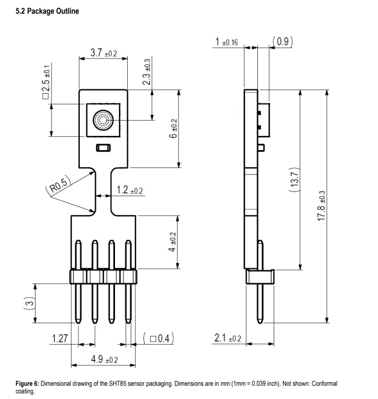 100% new SHT85 SHT71 SHT75 New High Quality Temperature and Humidity Sensor in Stock Made in China Completely Replaceable