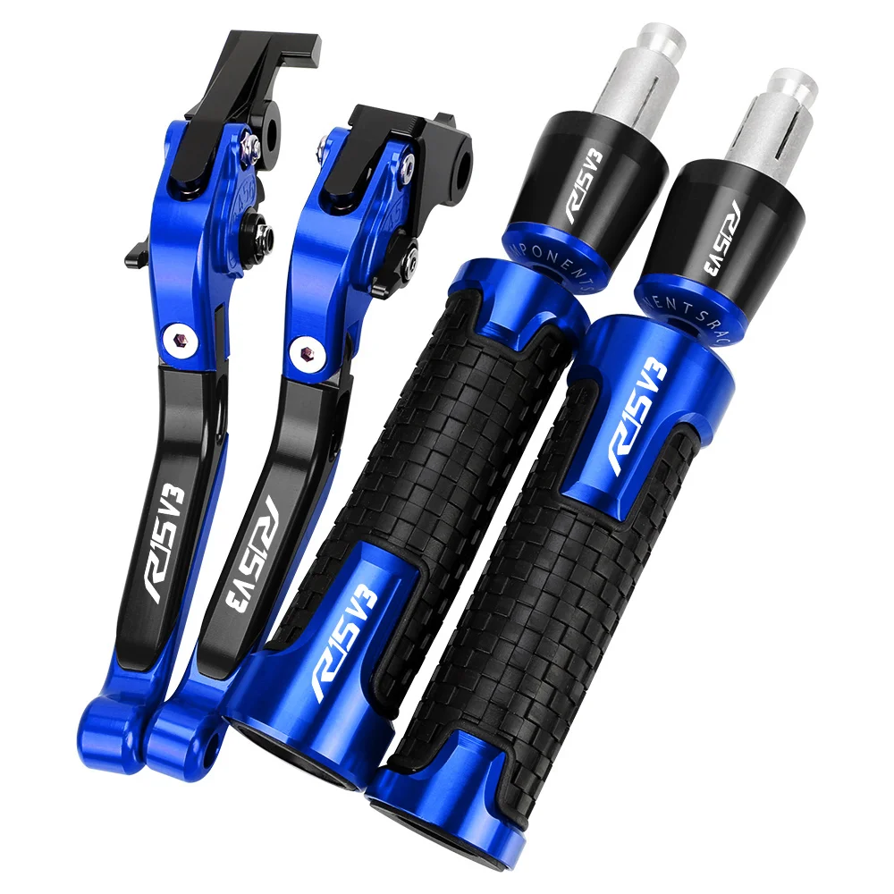 For YAMAHA R15V3 R15 V3 2017-2023 Motorcycle Adjustable Folding Brake Clutch Levers Handgrip Handlebar Grips Ends Accessories