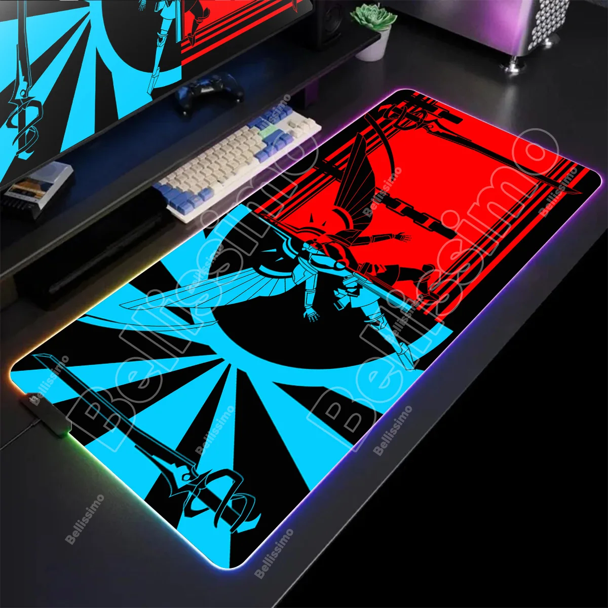 

Big Mousepad Backlight ULTRAKILL Retro Mouse Pad Gamer Rgb Desk Mat Back Light Led Mousepad Setup Gaming Accessories Deskmat