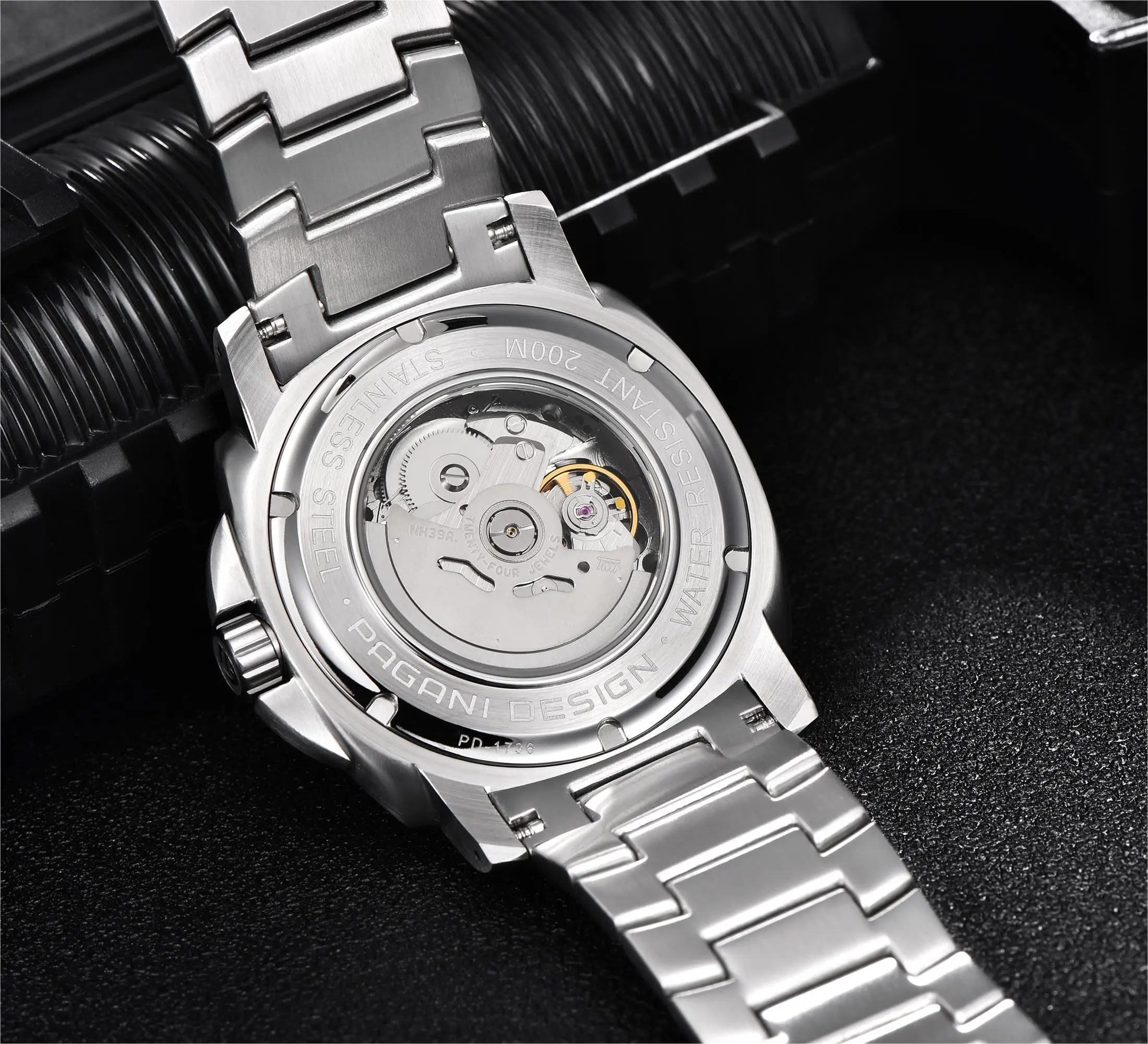 2024 NEW PAGANI DESIGN Stainless Steel PD1736 Men‘s NH39 Sports Automatic Mechanical Watches Sapphire Montre Reloj Hombre