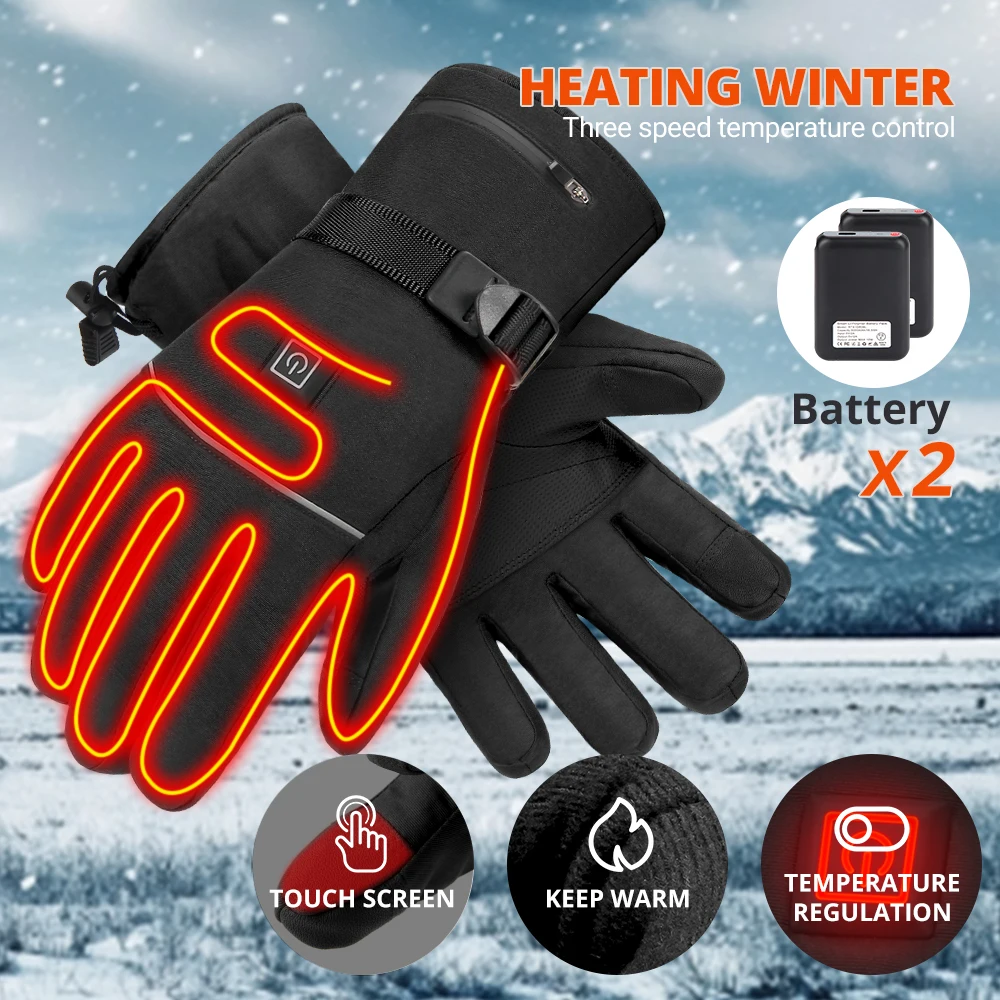 Professional Motorcycle Heating Gloves With Three Levels Of Regulation Waterproof Anti Slip Wear-resistant Heating Gloves