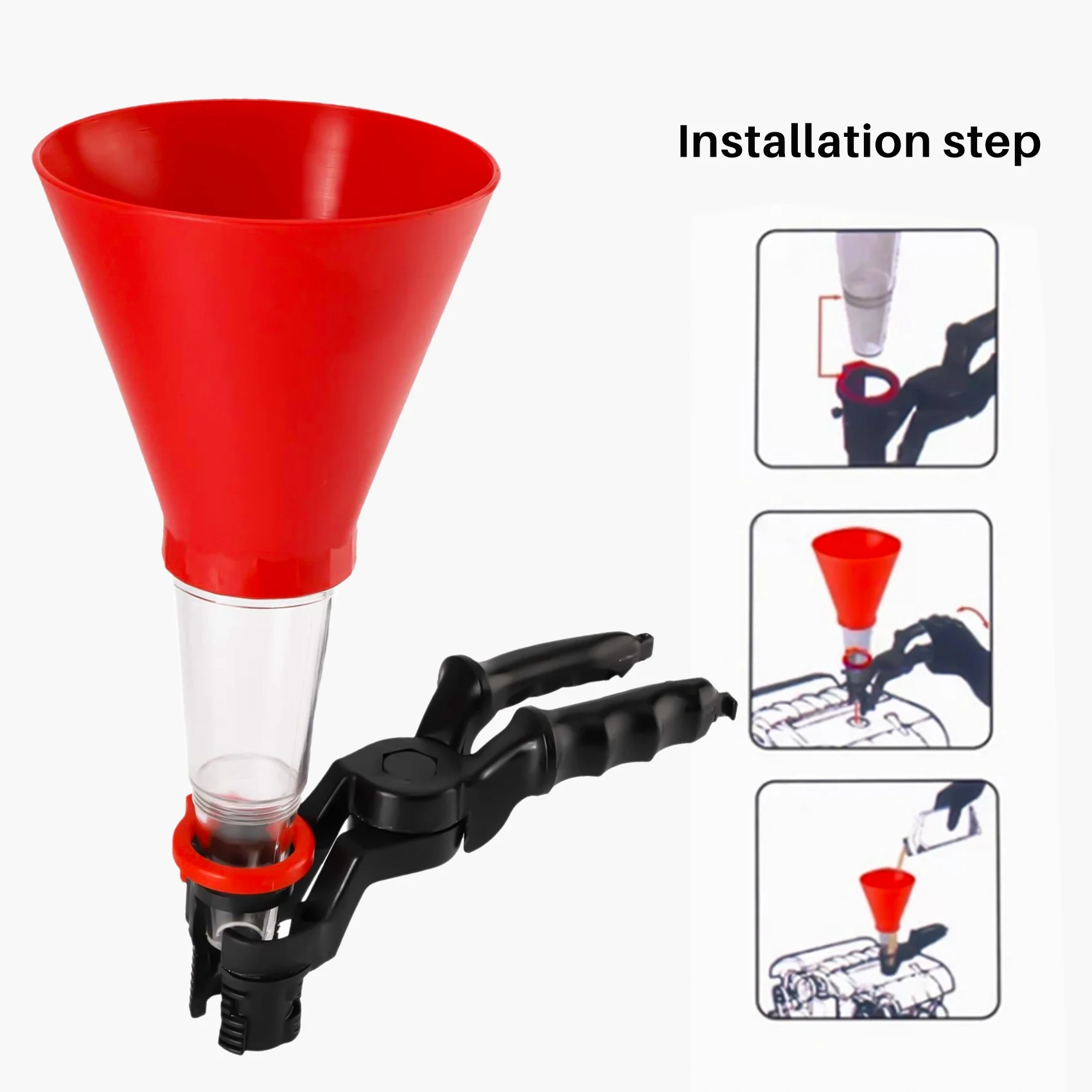 

HOT-Car Universal Engine Oil Funnel No-Spill Oil Funnel Adjustable Oil Funnel Adapters Spill Proof Oil Filter Tool Set,Car Unive