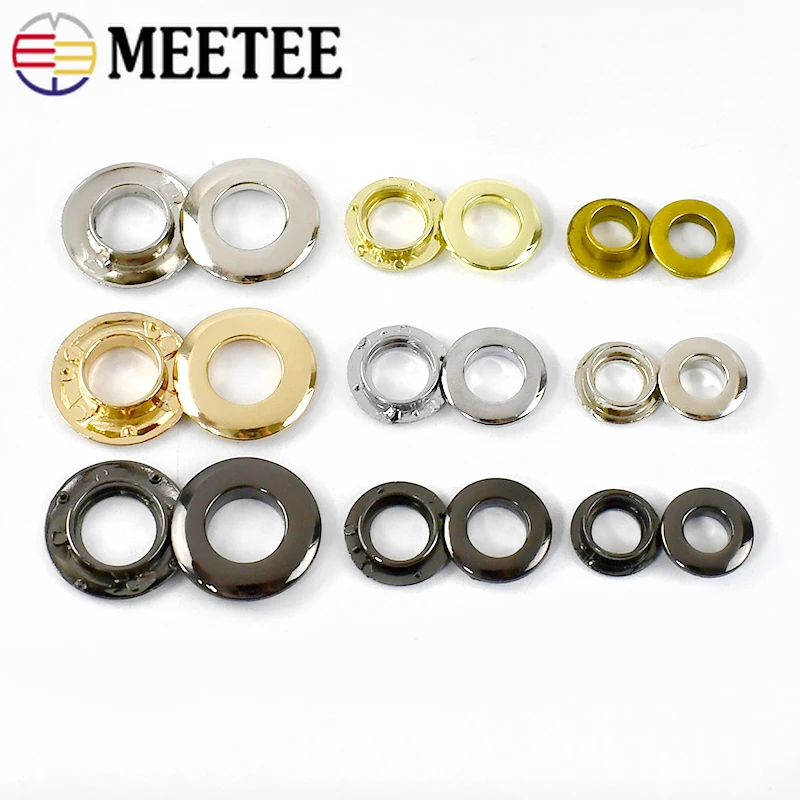 5/10Pcs 9/11/14mm Metal Eyelets Buckle for Bag Chain Perforated Clasp O Ring Screw Eyelet Hook Grommet Stoma Class Accessories