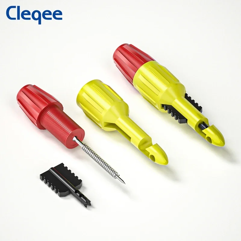 Cleqee P30039 絶縁ワイヤーピアス穿刺プローブ、2mm/4mmソケットテストフッククリップ付き、自動車修理テストプローブ