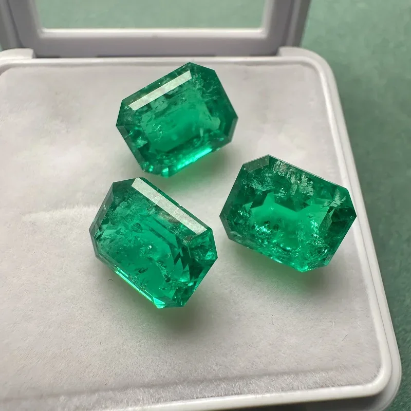 Pirmiana 3.0-3.5ct Esmeraldas cultivadas em laboratório de cores da Colômbia de alta qualidade com agradáveis inclinações como pedras naturais