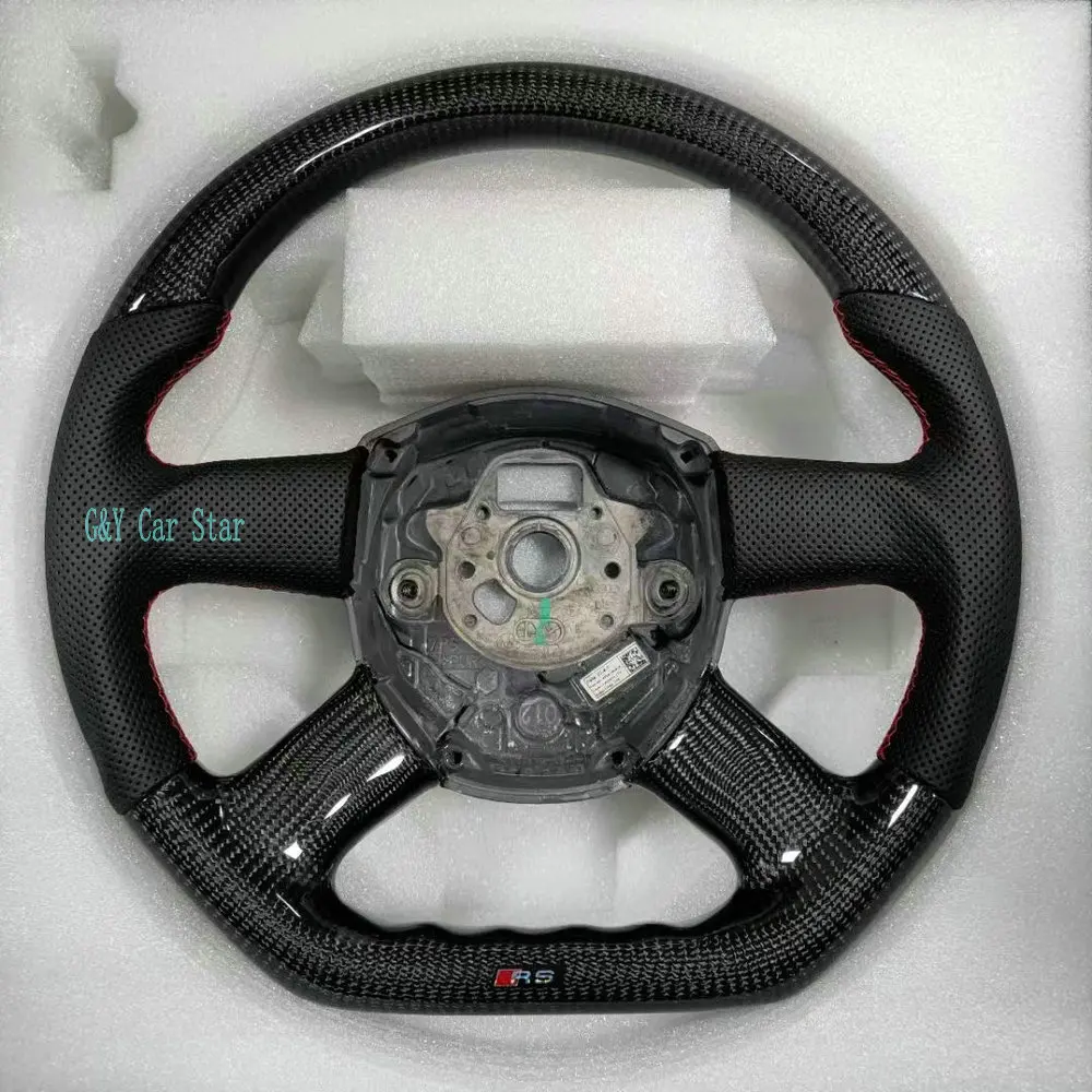 Customized 100% Carbon Fiber 4 Spoke Steering Wheel For Audi A4 A6 C8 A6L