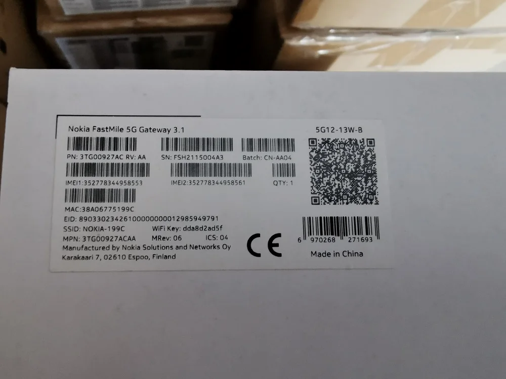 Nokia FastMile Gateway 5G  5G12-13W-B  5G CPE