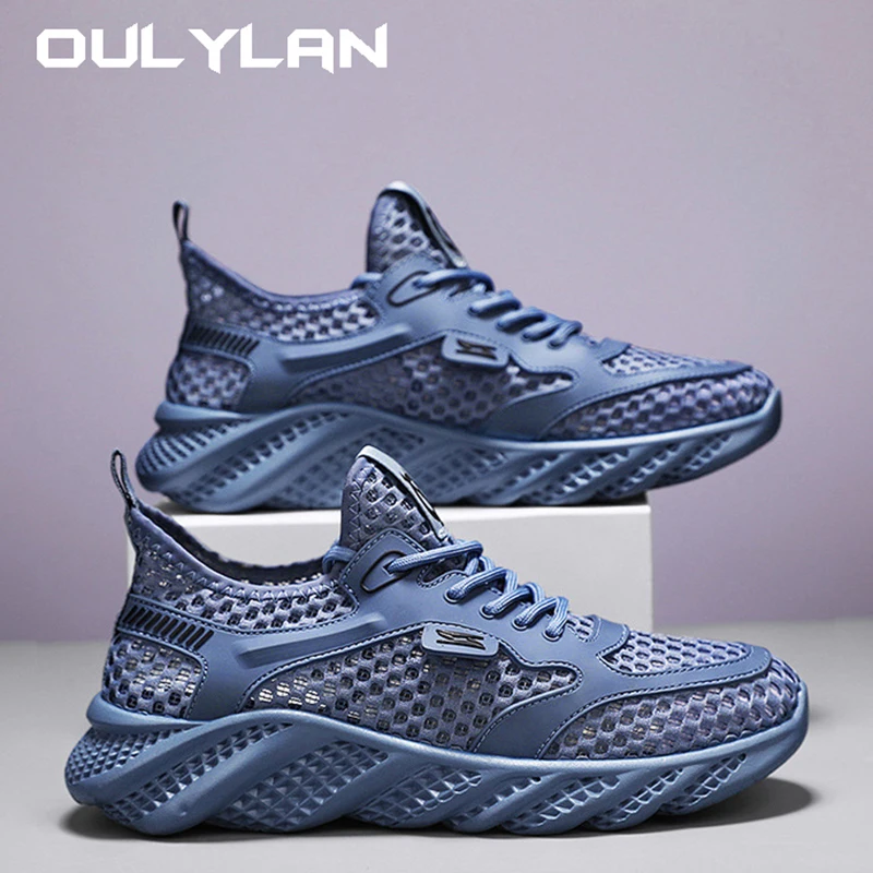 Suxi shoes 2024 summer thin mesh large mesh breathable sports shoes low cut casual travel hiking men's shoes