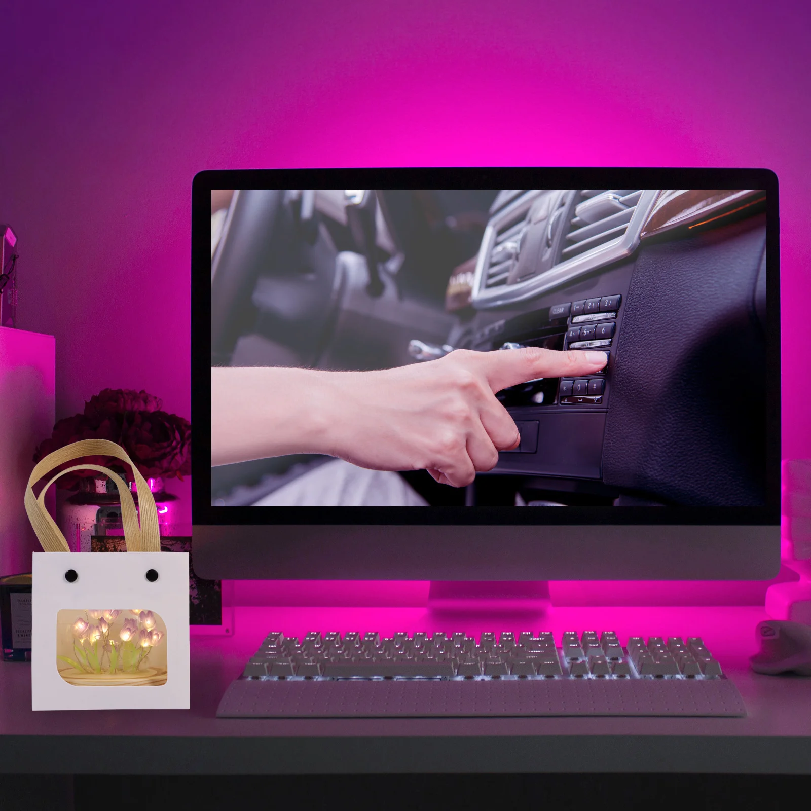 

Tulip Night Lamp DIY Flower Lamps For Bedrooms Flower Lamps for Bedrooms Warm Atmosphere bedside Plastic Craft Kit