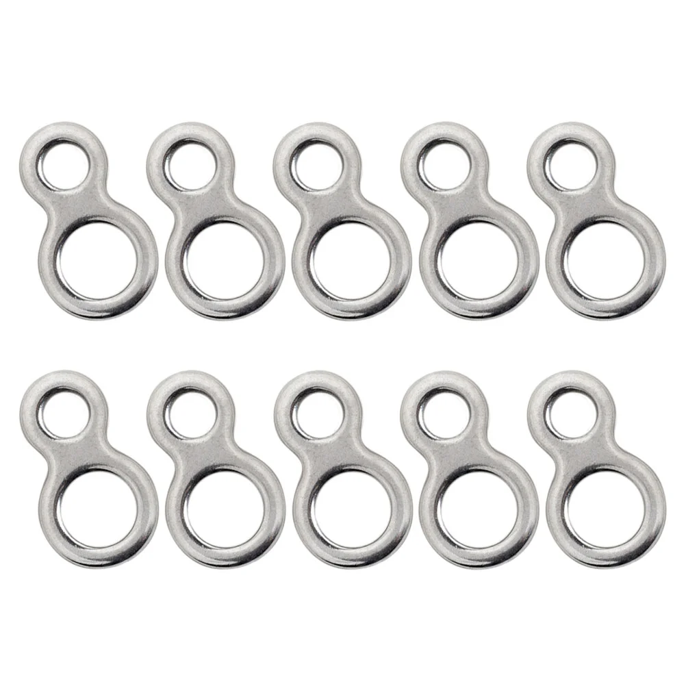 10 Pcs Double Hole Fishing Ring Accessories Eight-shaped Rings The High Strength Stainless Connectors Split