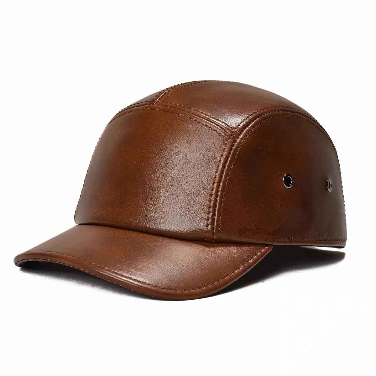 Fashion Spring/Winter Man Genuine Leather Baseball Caps Male Casual Cowhide Belt Ear Warm 56-60 Adjustable Sprot Flight Hats