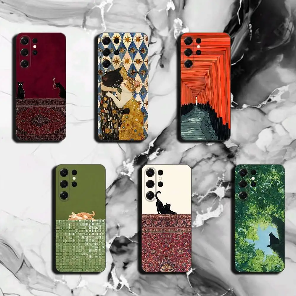 Kittens with Luxurious Patterns Phone Case for Samsung Galaxy S26 Ultra S22 Plus S21 FE Cover S21 23 24 25 Ultra
