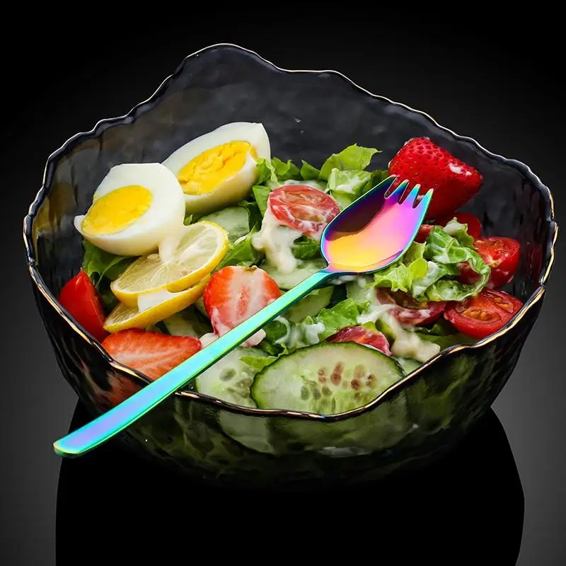New Stainless Steel Spoon And Fork Combo, Household Salad Sp
