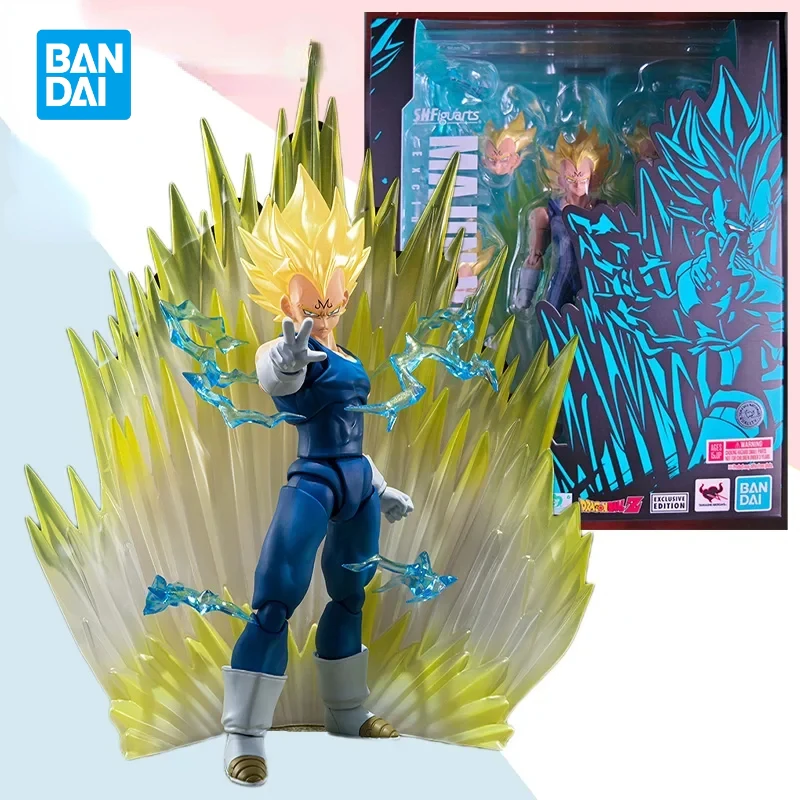 In Stock Bandai Original Shf Dragon Ball Z SUPER SAIYAN MAJIN VEGETA Exclusive Edition Anime Action Figure Model Holiday Gifts