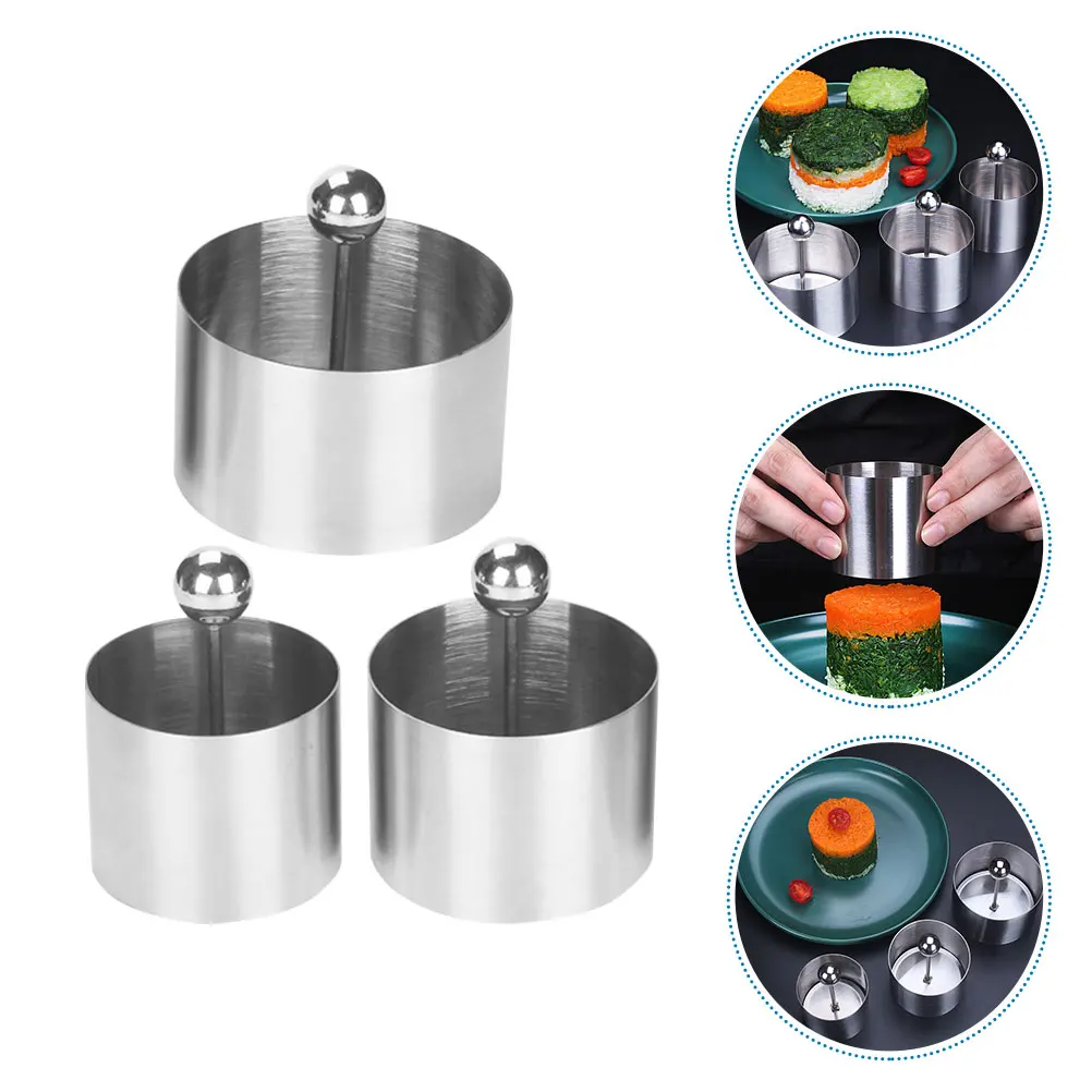 

1 Set Stainless Steel Cold Dish Molds Round Cake Ring Kitchen Gadgets Presser Tools For Dessert Rice Ball Decoration