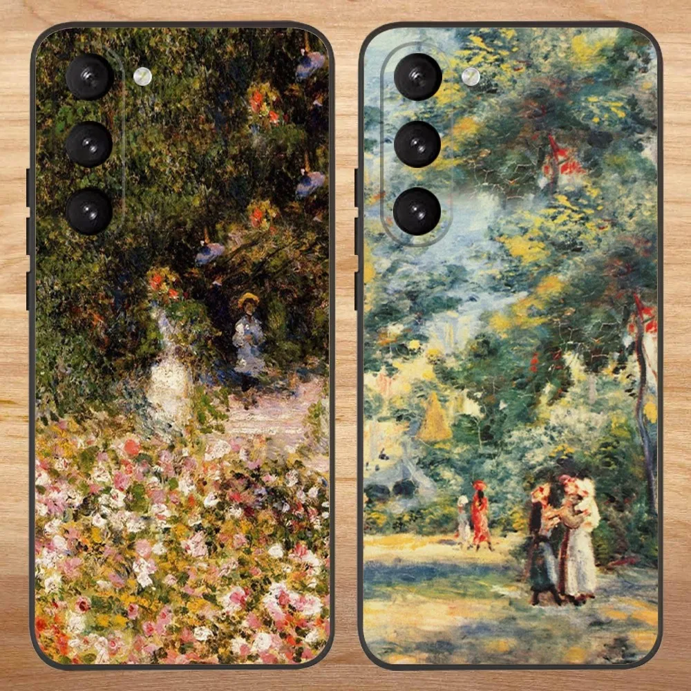 P-Pierre-Auguste Famous Paintings Renoir Phone Case For Samsung S23,23,22,30,21,10,9,Note20 Ultra,Lite,Plus,FE,Black Soft Case