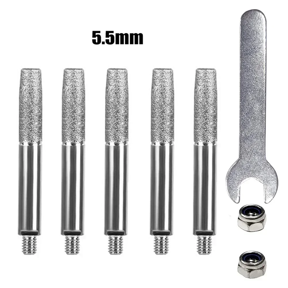 Kettensägen schärfer Teile diamant beschichteter Schleif kopf zylindrischer Grat 4.0/4.8/5,5mm Schleif kopfs chärfer Reparatur werkzeuge