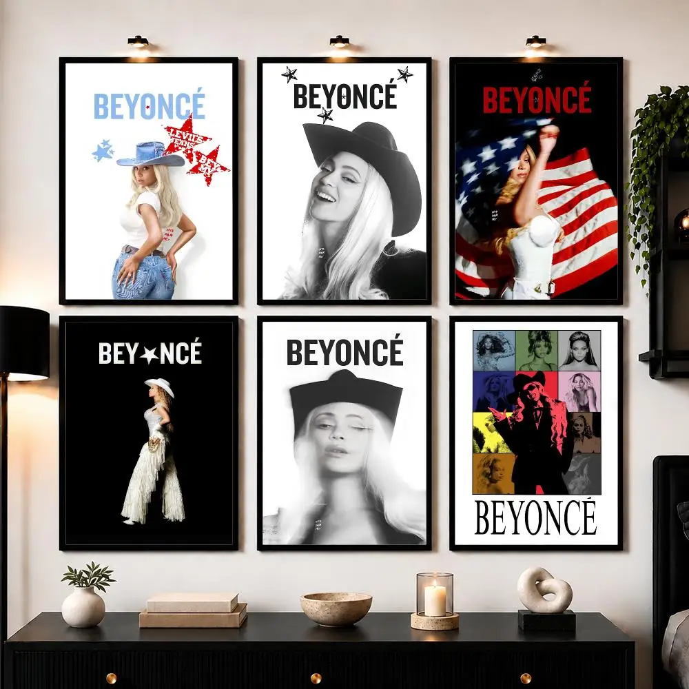 Singer B-Beyonce Poster Wall Art Sticker For Living Room Bedroom Bar Home Decor Mural Painting Decoration