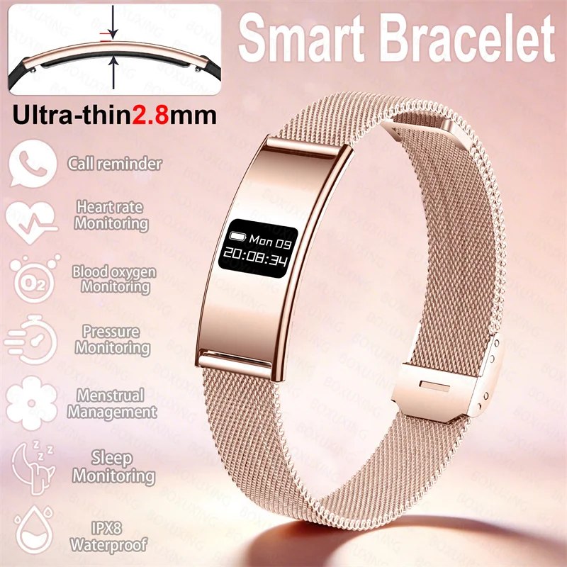

Women Men Ultra-thin 2.8mm Smart Bracelet Sports Fitness IPX8 Waterproof Heart Rate Sleep Monitoring Health 2026 New Smart Watch