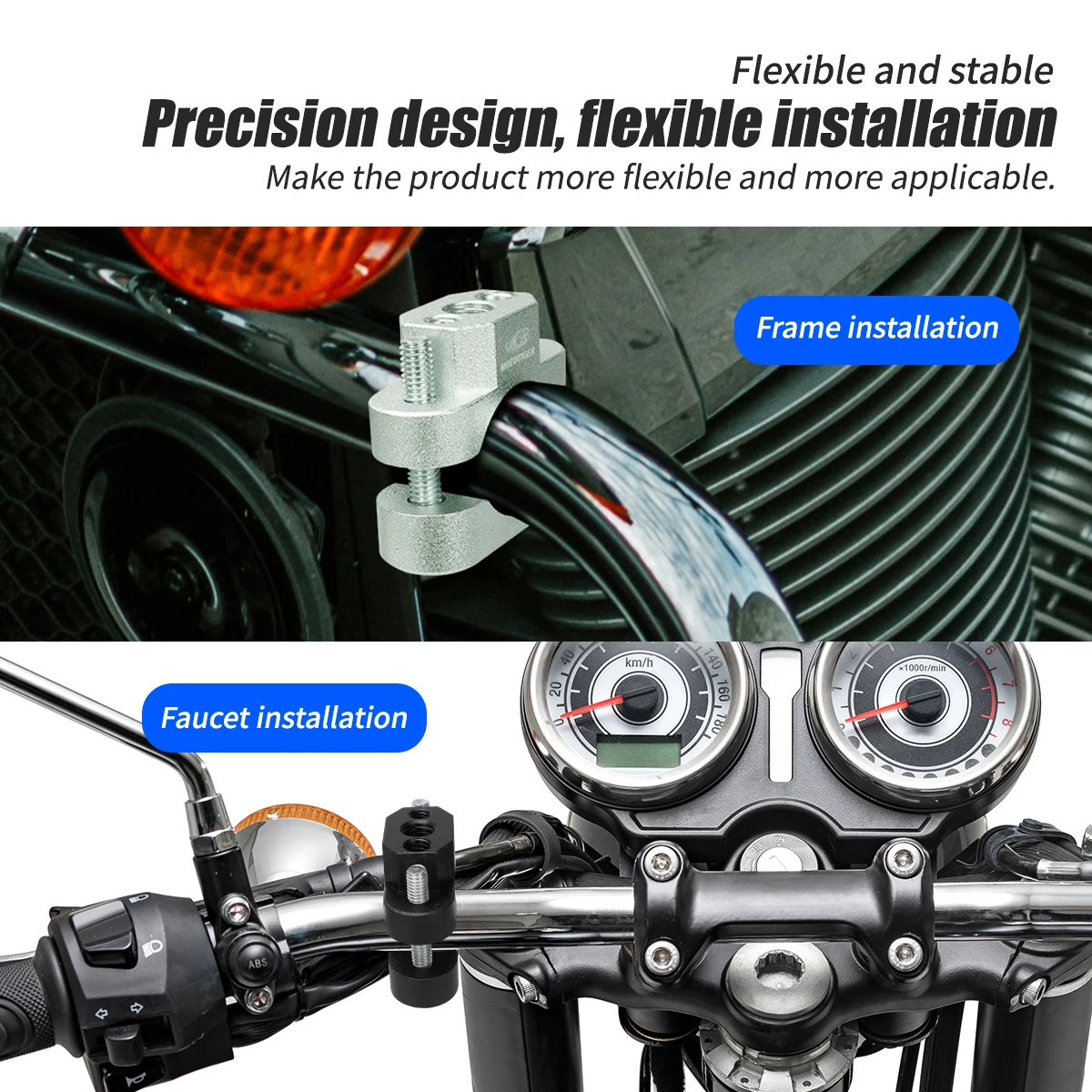 Motorcycle Handlebar Bumper Mount Bracket Clamp Holder Universal For Spotlight Fog Light Turn Signal Light Motor Accesso 22-32mm view 4