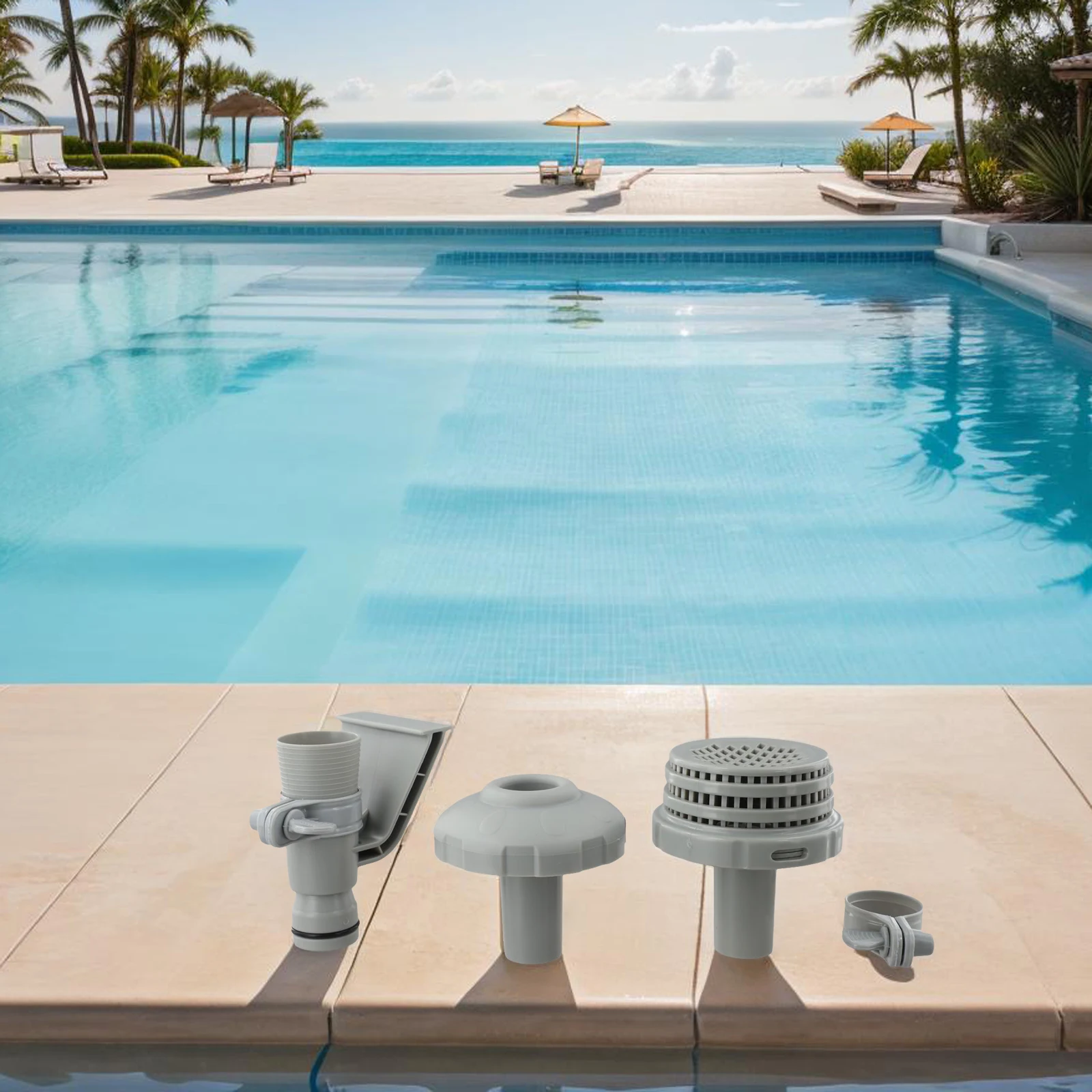 

Pool Pump Hose Holder Nozzle Hose Holder High-Quality Plastic Materials Rubber Sealed Ring Above Ground Swimming Pools