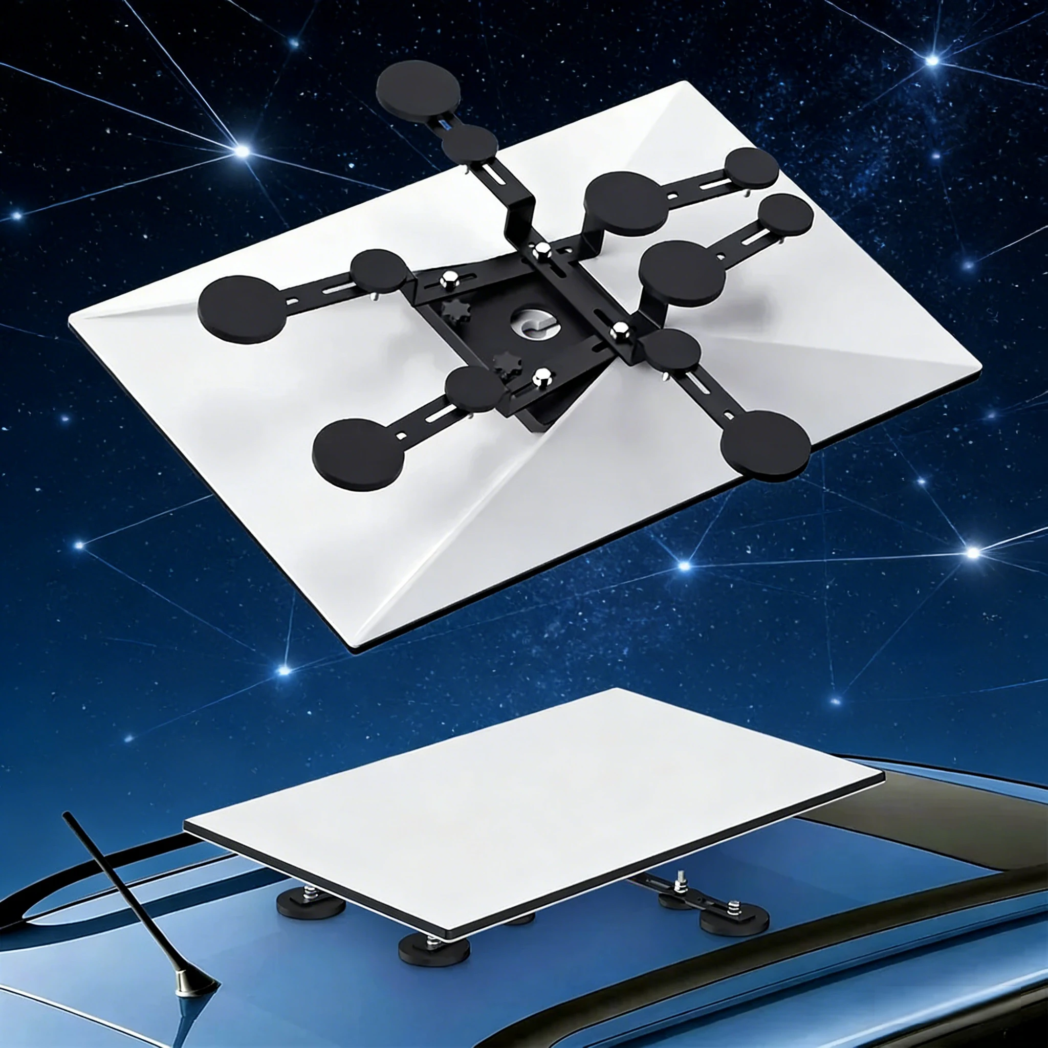 12 Strong Magnets 3-Piece Magnetic Roof Bracket for Car Boat Roof, Compatible with Starlink Gen3(V3) Satellite Dish