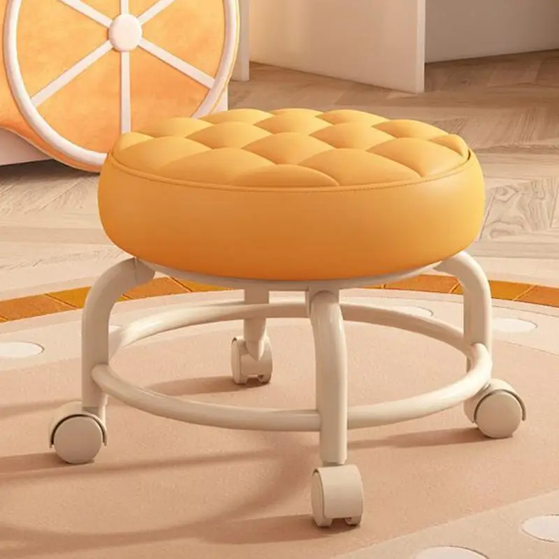 360 Degree Rotating Stool Chair With Wheels Household Adjustable Round Rolling Stool Kitchen Bar Rotatable Swivel Saddle Stool