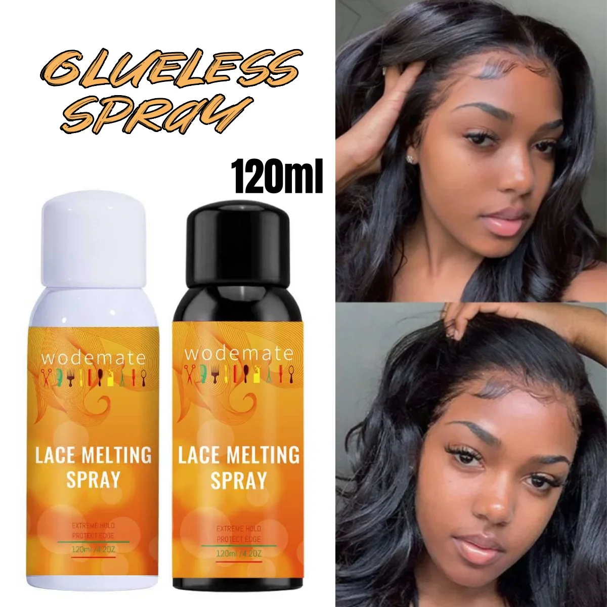 

Custom Logo Lace Melting Spray Quick Dry Glueless Lace Holding Spray 120ml Wig Adhesive Glue Spray For Lace Frontal Wig Install