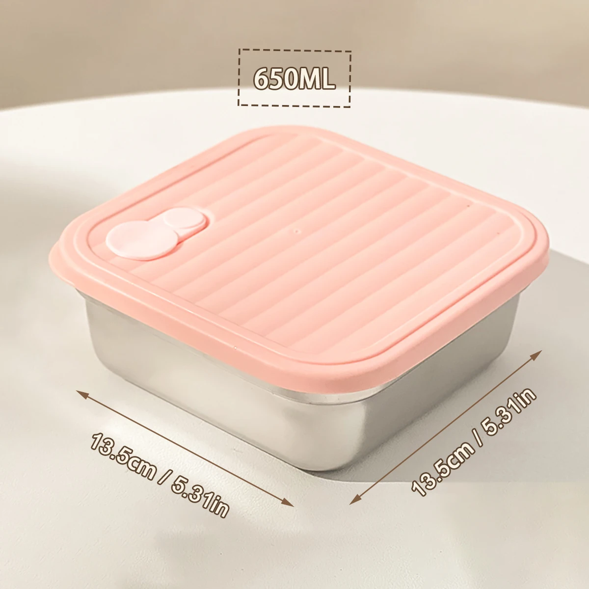 WORTHBUY Lunchbox aus Edelstahl 304, mit Deckel, tragbarer Obstsalat-Lebensmittelbehälter, stapelbar, auslaufsicher, Bento-Box für Studenten