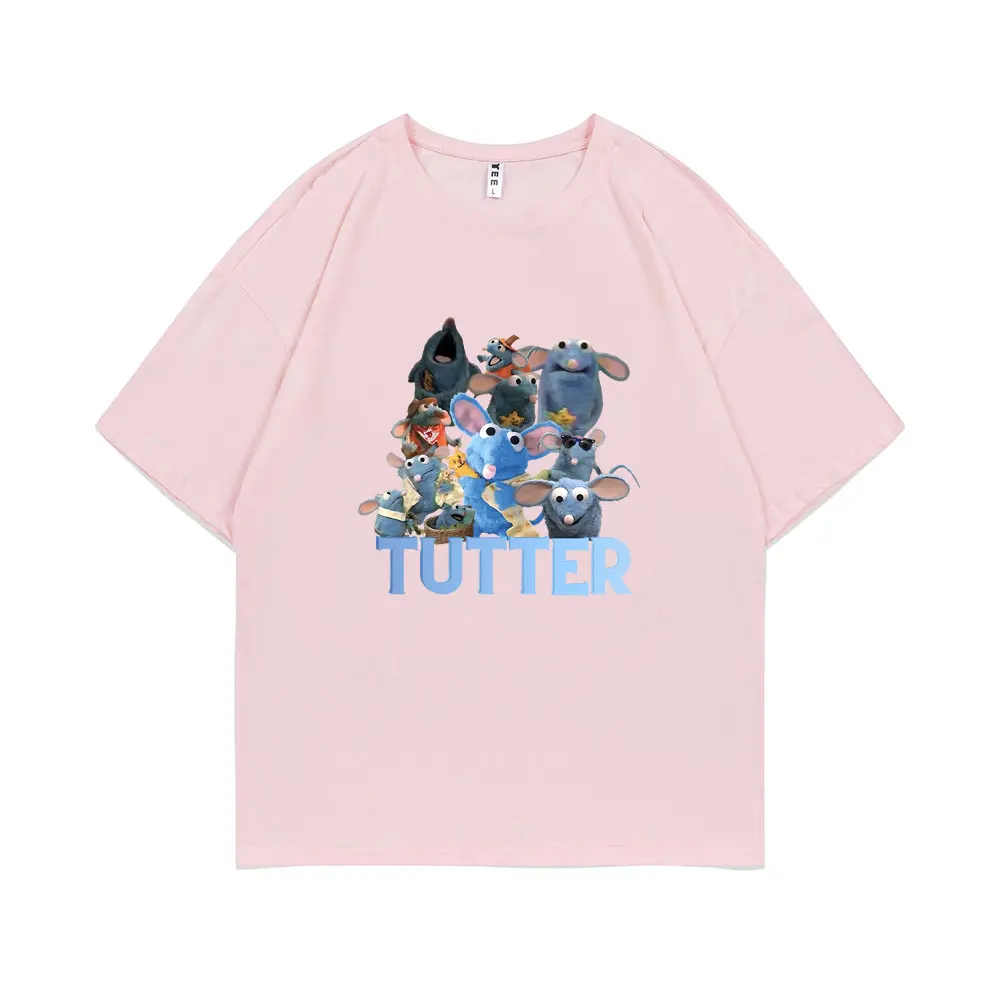 Tutter Rat Meme T-shirt Funny Mouse Print T Shirts Men Women Casual Pure Cotton Tshirt Men\'s High Quality Oversized Streetwear