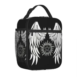 Supernatural Wings And Logo Insulated Lunch Bag Modern Portable Office Customizable