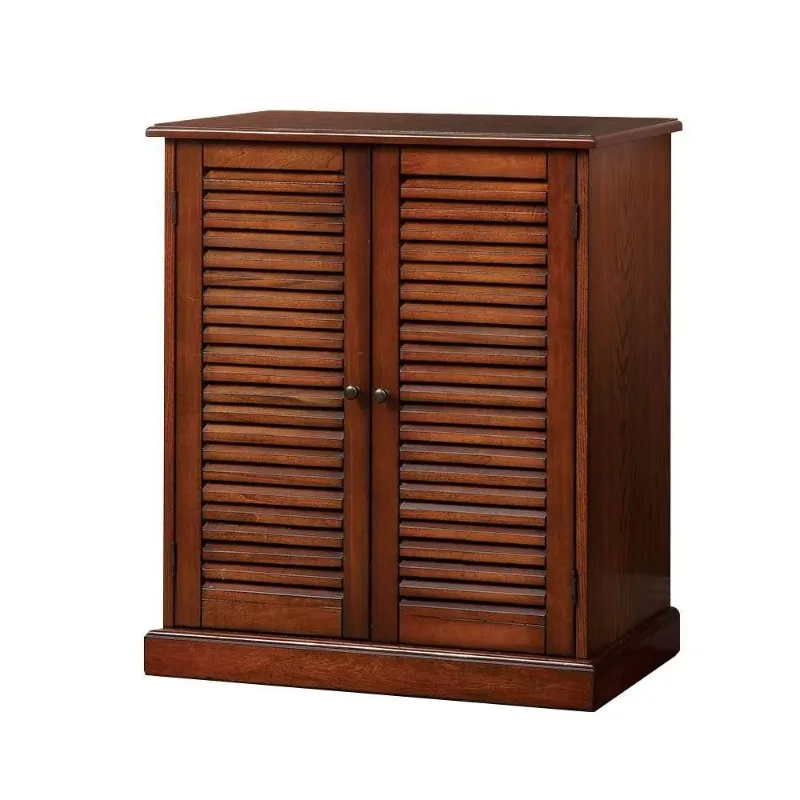 

Oak Finished Shoe Cabinet with Adjustable MDF Shutters Doors Household Furniture Shoe Rack