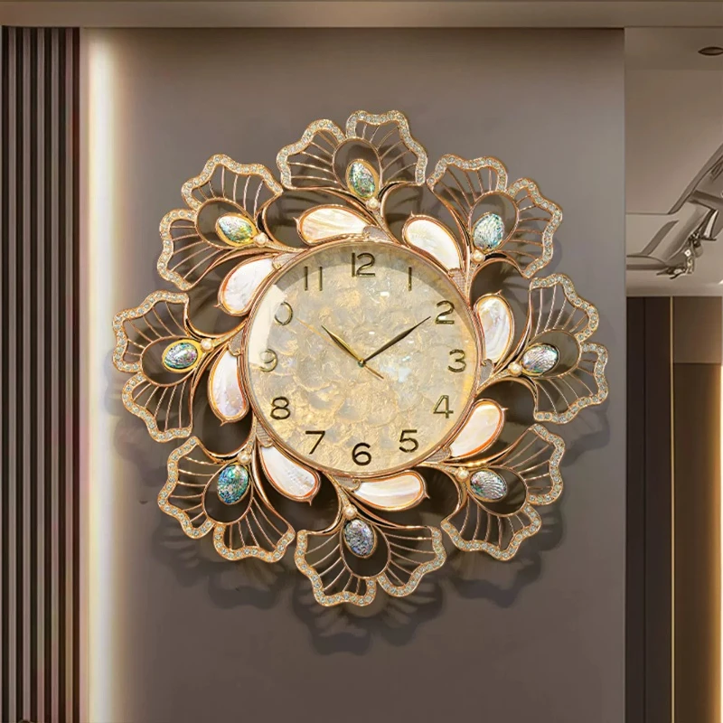 

White Round Elegant Wall Clock Unique Premium Nordic Living Room Digital Clock Luxury Modern Orologio Da Parete Home Decor Items
