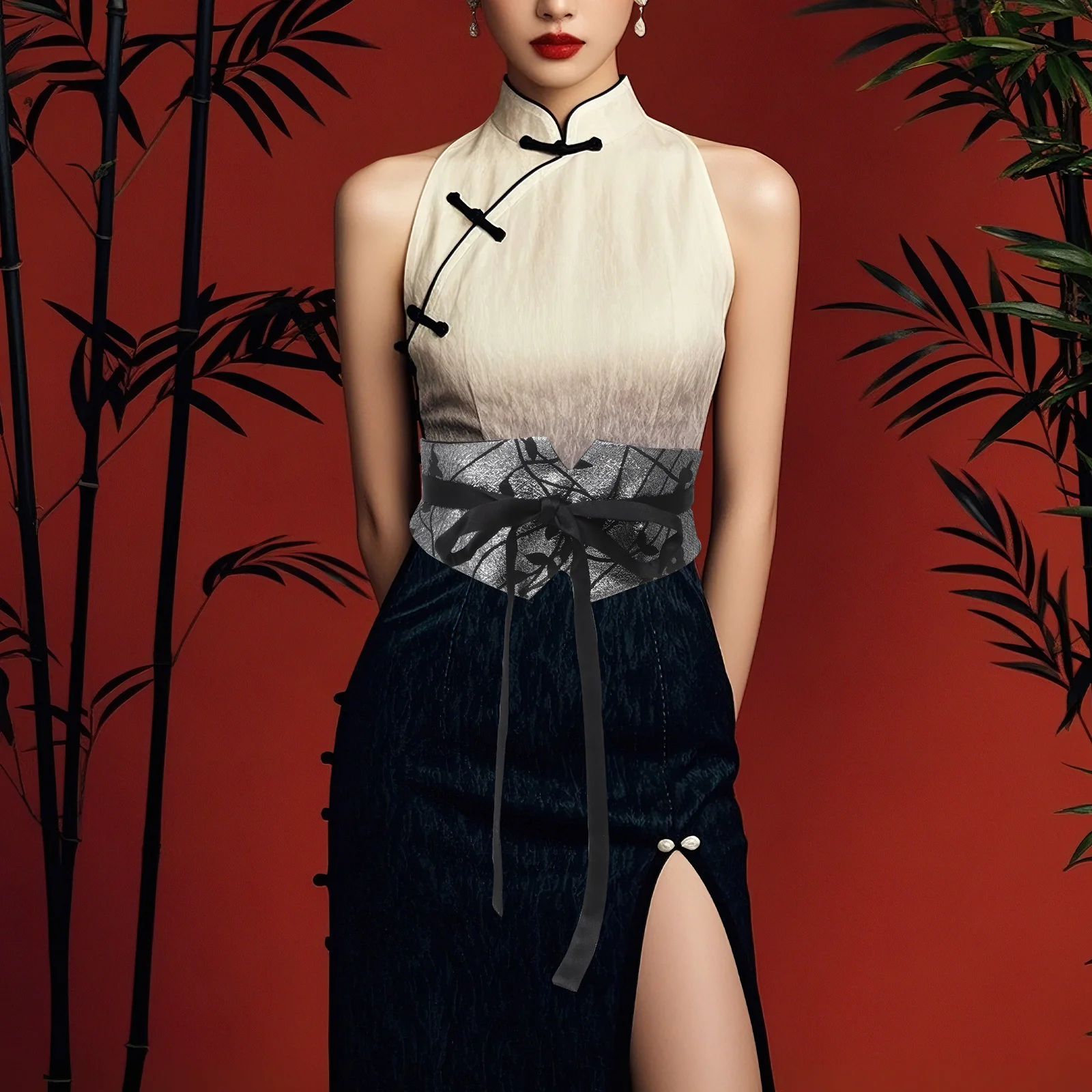 حزام خصر عريض للنساء، عرقية مريحة، متينة، نابضة بالحياة، متعددة الاستخدامات، إكسسوارات عريضة للنساء #4